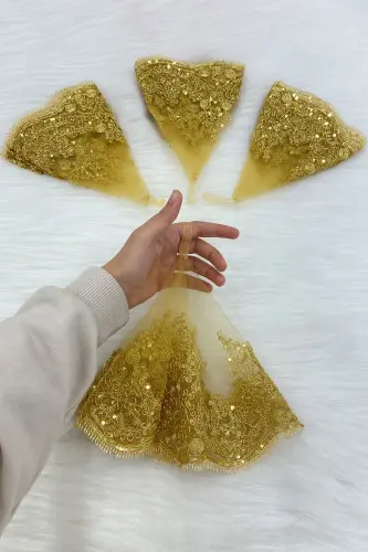 Oltin Kelin Kuyov Halay Ro'moli, Yaltiroq Gipyurlik, To'y Xina Kechasi Nedima So'z Nıshan Bride-MENDİLTELKRMGOLD - 4