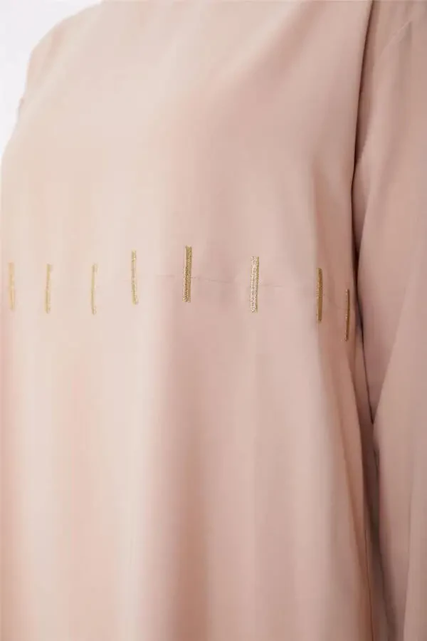 Oltin naqshli tunik 23k4718 bej - 5