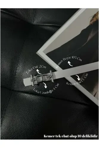 Oltin qisqichli ingichka kamar, shim kamari, ko'ylak kamari, kurtka kamari-oq - FIORI (1)