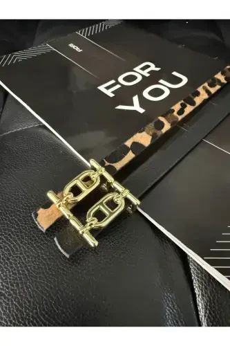 Oltin qisqichli ingichka kamar, shim kamari, ko'ylak kamari, pidjak kamari-Qora - 1