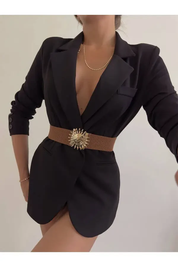 Oltin tokalı elastik ayollar kamari, jaket kamari, ko'ylak kamari, ko'ylak kamari - 2