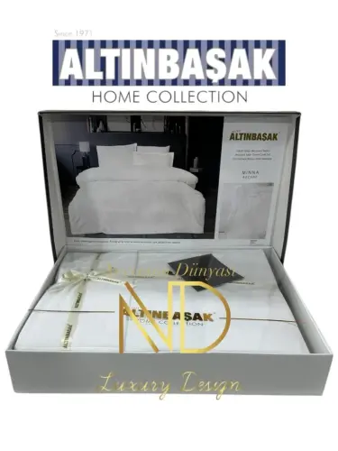Oltinboshoq Jakarli Saten Ikkita Kishilik Nevresim To'plami Minna Arcane - 1