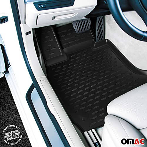 OMAC Floor Mats for Chevrolet Spark 2013-2015 Car Mats All Weather 3D Custom Fit Rubber Mat Waterproof Odorless TPE Floor Liners Laser Measured Non-Slip (Black) - 2