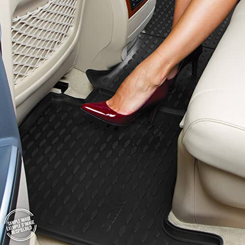 OMAC Floor Mats for Chevrolet Spark 2013-2015 Car Mats All Weather 3D Custom Fit Rubber Mat Waterproof Odorless TPE Floor Liners Laser Measured Non-Slip (Black) - 4