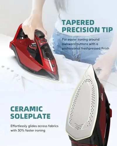 Omaiga 1500W Cordless Iron for Clothes, Wireless Steam Iron with Rapid Heating & Auto Shut Off, for Effective Wrinkle Removal - 4