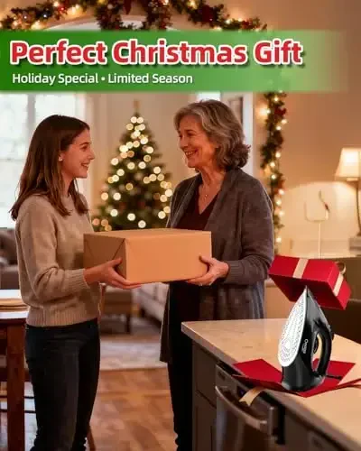 OMAIGA Steam Iron for Clothes, 1500W Iron with Rapid Heating, Non-Stick Ceramic Soleplate, Burst of Steam, Self-Cleaning, Auto-Off, Anti-Drip, 11.84oz Water Tank Ironing Clothes for Home, Black - OMAIGA