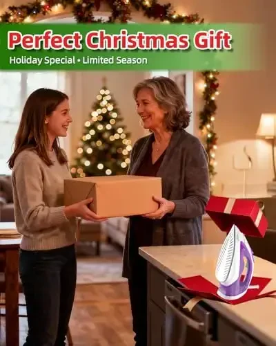 OMAIGA Steam Iron for Clothes, 1750W Iron with Rapid Heating, Non-Stick Ceramic Soleplate, Powerful Steam, Self-Cleaning, Auto-Off, Anti-Drip, 15.21oz Water Tank Ironing Clothes for Home, Purple - 1