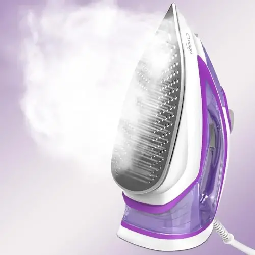 Omaiga 1750W Steam Iron for Clothes, Powerful Steam Iron with Rapid Heating & Ceramic Soleplate, Self-Cleaning, Auto Shut Off, Large Water Tank for Home Use 