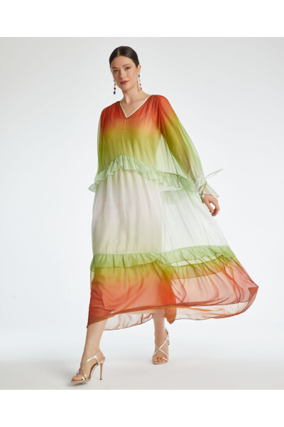 Ombre Flowy Chiffon Dress - 1
