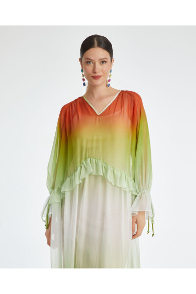 Ombre Flowy Chiffon Dress - 2