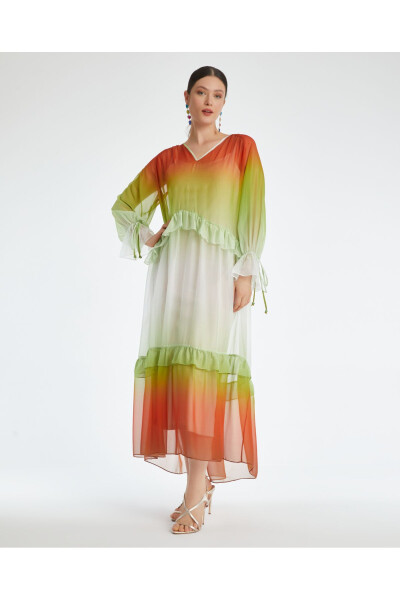 Ombre Flowy Chiffon Dress - 3
