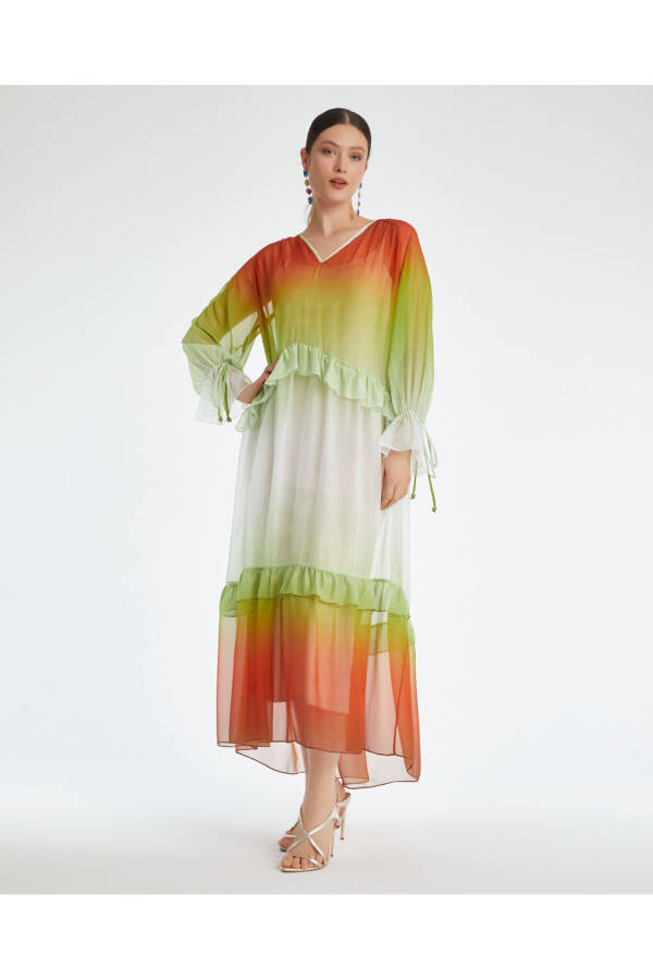 Ombre Flowy Chiffon Dress - 3