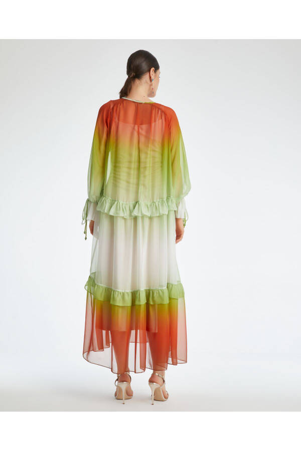 Ombre Flowy Chiffon Dress - 4