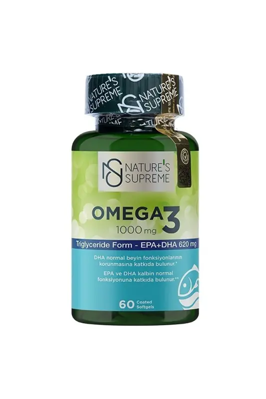 Omega 3 1000 Mg 60 Capsules - Flavorless - NATURES SUPREME