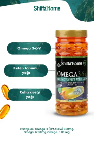 Omega 3-6-9 Baliq Yog'i Yumshoq Jel Kapsulasida 1000 Mg 100 Kapsula - SHIFFA HOME (1)