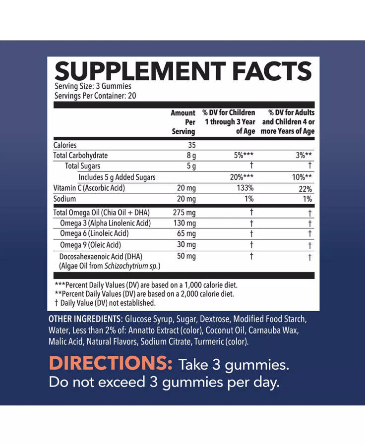 Omega 3-6-9 Gummies + DHA Vegetarian Friendly | Supports Brain, Joint, Heart, Eye, and Immune System Function | Plant-Based & Delicious| 60 Gummies No Color - 2