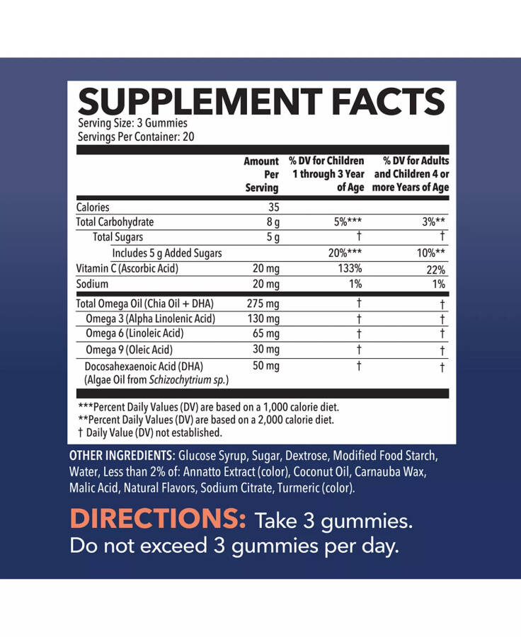 Omega 3-6-9 Gummies + DHA Vegetarian Friendly | Supports Brain, Joint, Heart, Eye, and Immune System Function | Plant-Based & Delicious| 60 Gummies No Color - 4