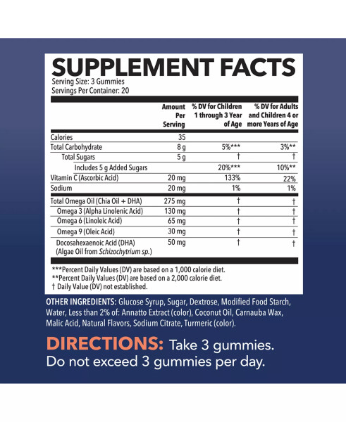 Omega 3-6-9 Jeli + DHA Vegeterianlar Uchun | Miya, Bo'g'im, Yurak, Ko'z va Immunitet Sistemi Funktsiyasini Qo'llab-quvvatlaydi | O'simlik Asosidagi va Mazali | 60 Jel Rangsiz - 4