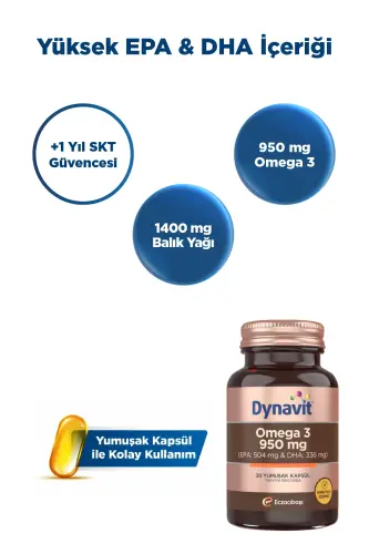 Omega 3 950 Mg 30 Softgels - DYNAVIT (1)