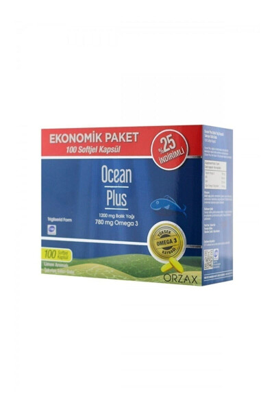 Omega 3 Balık Yağı 100 Kapsül - 1200 Mg - 1