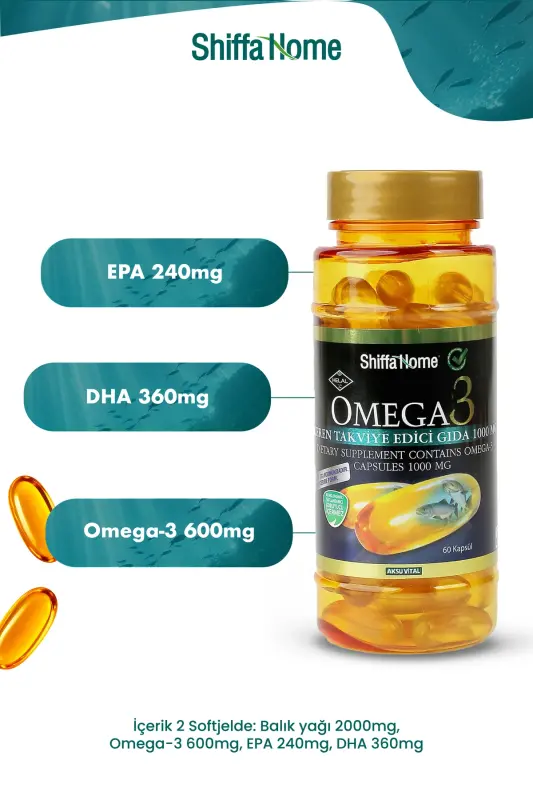 Omega 3 Baliq Yog'i 1000 Mg 60 Softjel - 2