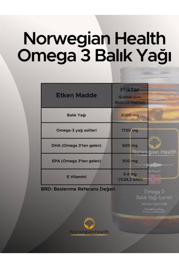 Omega 3 Baliq Yog'i Kapsula Shakli (60 Kapsula) X 2 Dona - 3