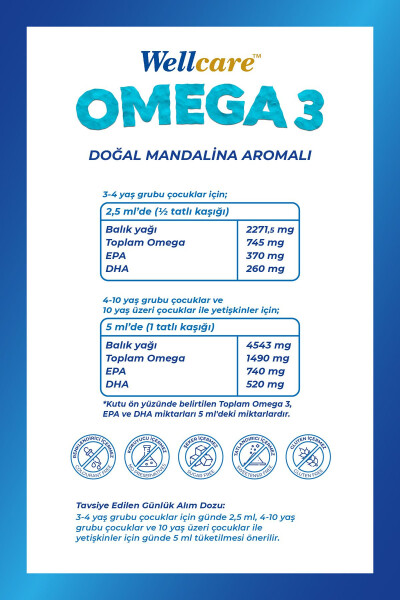 Omega 3 Doğal Mandalina Aromalı Balık Yağı 150 ml - 2