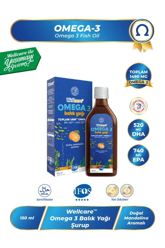 Omega 3 Doğal Mandalina Aromalı Balık Yağı - 150 ML - 3
