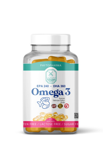 Omega 3 EPA 240 DHA 360 200 Softgel Capsules 1300 Mg - 2