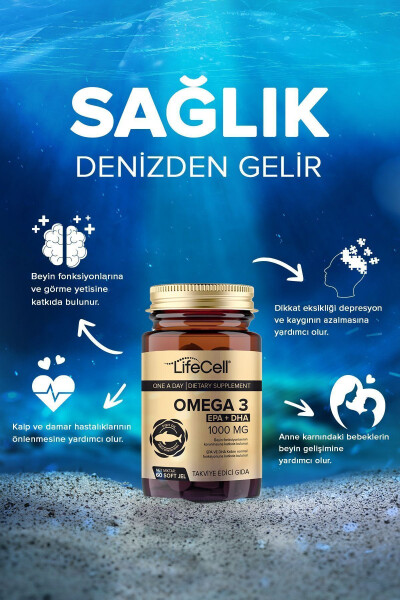 Omega 3 EPA DHA 1000mg - 60 Adet Soft Jel Balık Yağı Desteği - 7