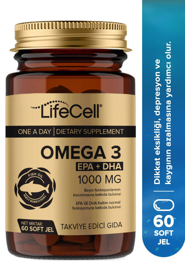 Omega 3 EPA DHA 1000mg - 60 Adet Soft Jel Balık Yağı Desteği - 1