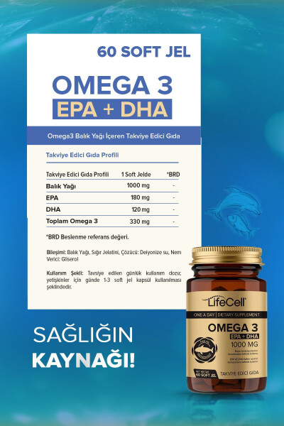 Omega 3 EPA DHA 1000mg - 60 dona soft jel baliq yog'i qo'shimchasi - 5