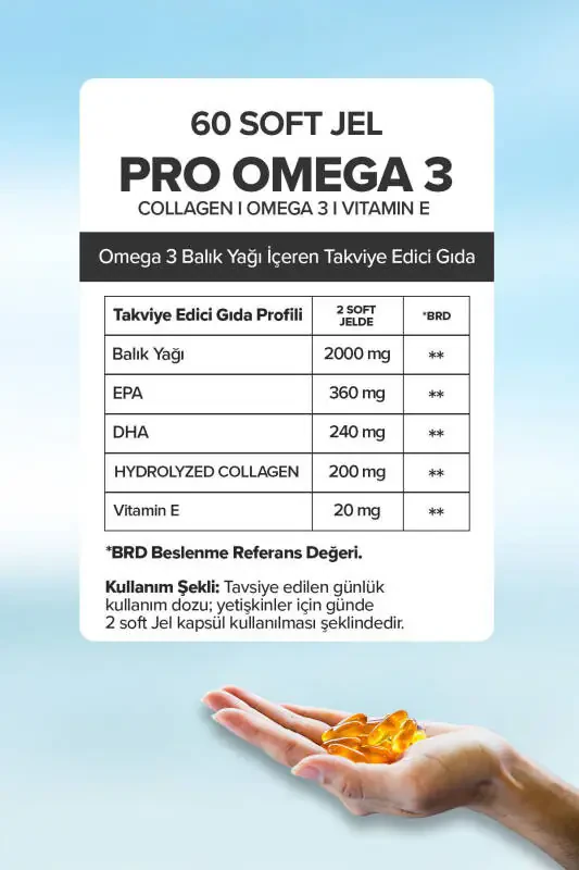 Omega 3 EPA DHA 1000mg - 60 Softgel Fish Oil Supplement - 3