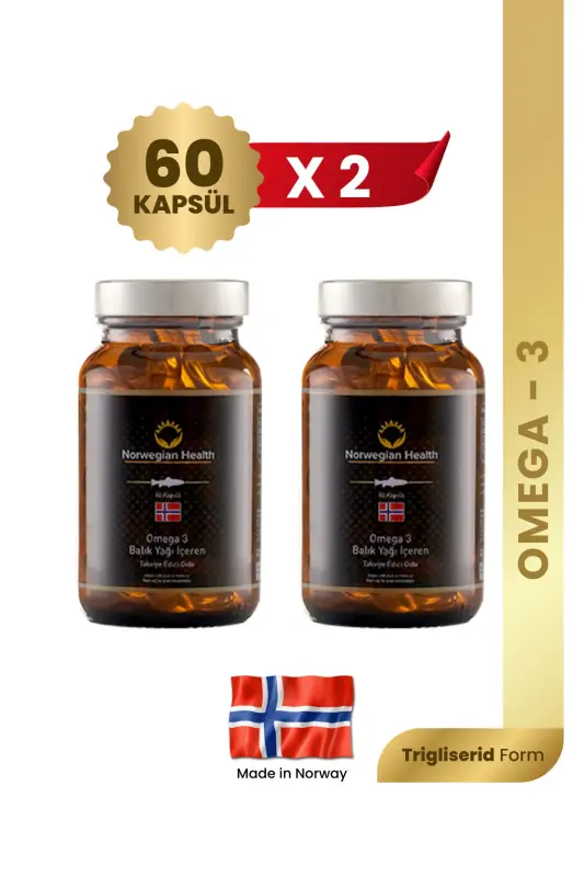 Omega 3 Fish Oil Capsules (60 Capsules) X 2 Pack - 1