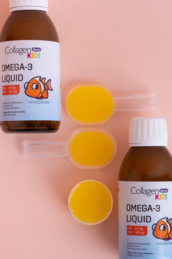 Omega-3 Kids Liquid & Multivitamin 150ml Orange Flavored Liquid Fish Oil for Children - 3