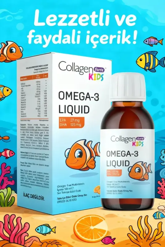 Omega-3 Kids Liquid & Multivitamin 150ml Orange Flavored Liquid Fish Oil for Children - 1