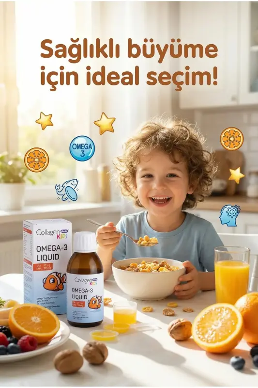 Omega-3 Kids Liquid & Multivitamin 150ml Orange Flavored Liquid Fish Oil for Children - 6