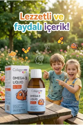 Omega-3 Kids Suyuq & Multivitamin 150ml Bolalar Uchun Apelsin Hidi Suyuq Baliq Yog'i - 8
