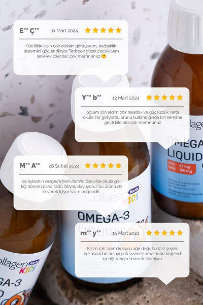 Omega-3 Kids Suyuq & Multivitamin 150ml Bolalar Uchun Apelsin Hidi Suyuq Baliq Yog'i - 5