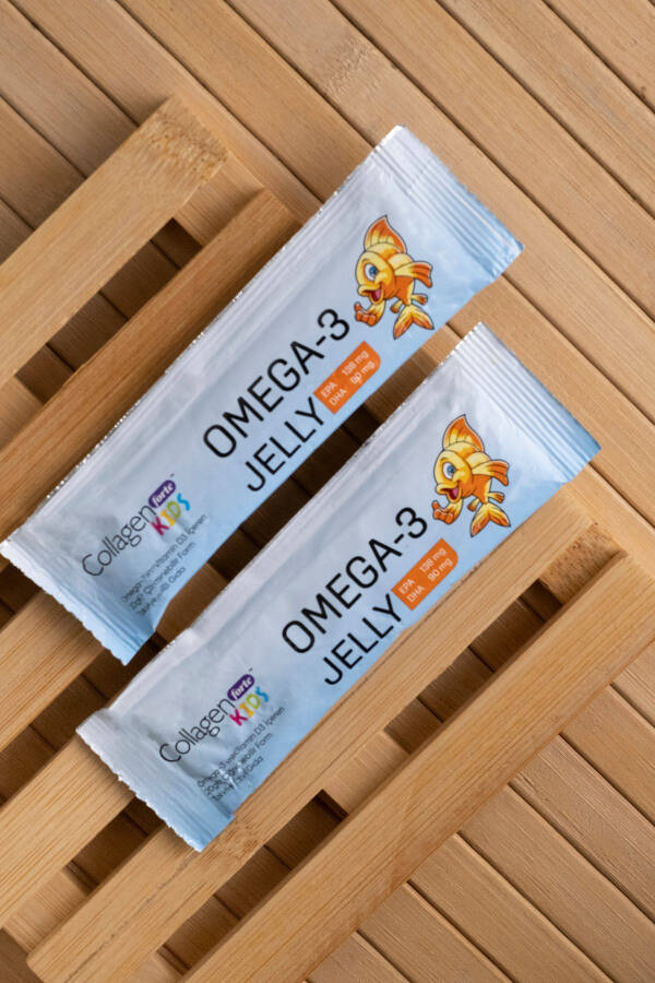 Omega-3 Kids & Vitamin D3 Bolalar uchun apelsin ta'mli chaynab olish uchun jel shaklida baliq yog'i 30 ta paket - 5