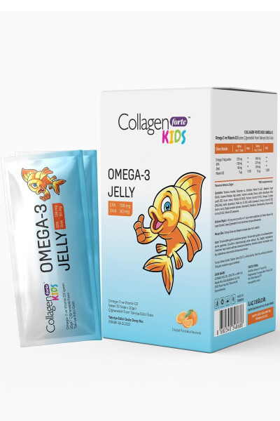 Omega-3 Kids & Vitamin D3 Bolalar uchun apelsin ta'mli chaynab olish uchun jel shaklida baliq yog'i 30 ta paket - 6