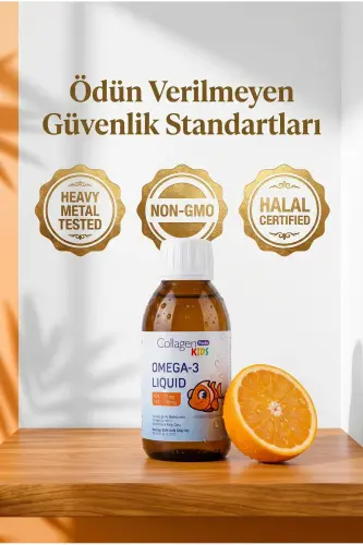 Omega-3 Kids Жидкий & Мультивитамин 150ml Апельсиновый Аромат Жидкий Рыбий жир для Детей - COLLAGEN FORTE PLATINUM (1)