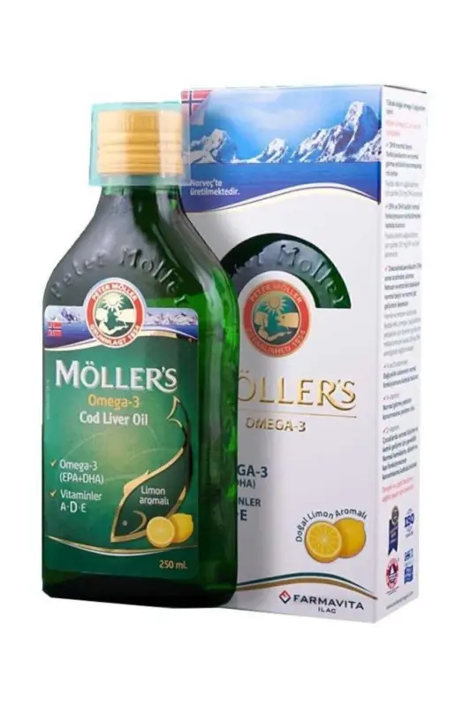 Mollers Omega-3 Limonlu Balık Yağı Şurubu Takviye Edici Gıda 250 ml - MOLLERS