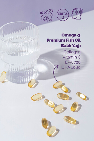 Omega-3 Premium Balık Yağı 90 Kapsül X 1000mg, Balık Yağı, Hidrolize Kolajen & C Vitamini - 11