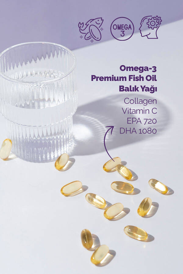 Omega-3 Premium Balık Yağı 90 Kapsül X 1000mg, Balık Yağı, Hidrolize Kolajen & C Vitamini - 11