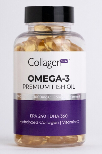 Omega-3 Premium Balık Yağı 90 Kapsül X 1000mg, Balık Yağı, Hidrolize Kolajen & C Vitamini - 1