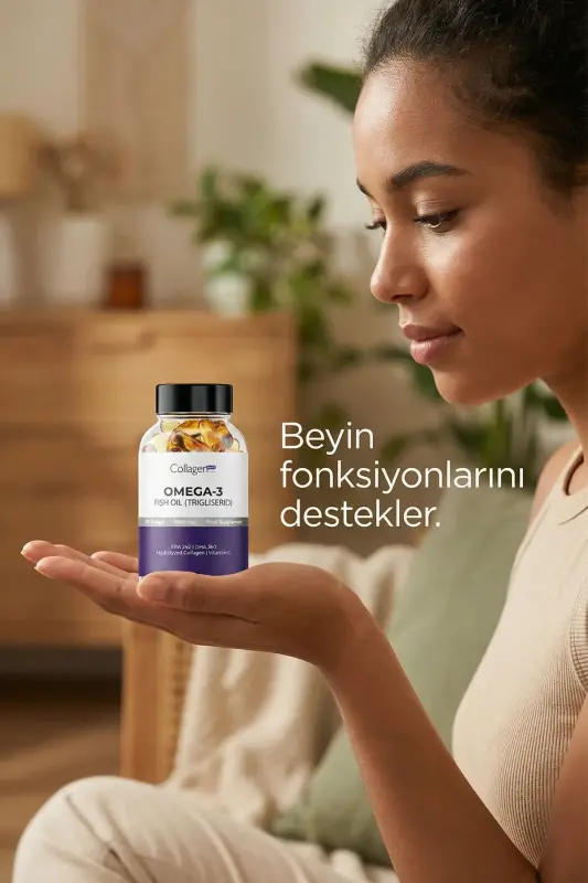 Omega-3 Premium Fish Oil 90 Softgel X 1000mg, Balık Yağı, Hidrolize Kolajen & C Vitamini - 4