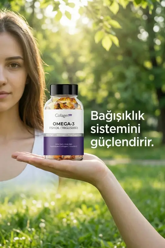 Omega-3 Premium Fish Oil 90 Softgel X 1000mg, Balık Yağı, Hidrolize Kolajen & C Vitamini - 6