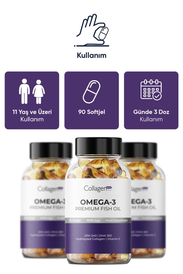 Omega-3 Premium Balık Yağı 90 Kapsül X 1000mg, Balık Yağı, Hidrolize Kolajen & C Vitamini - 18