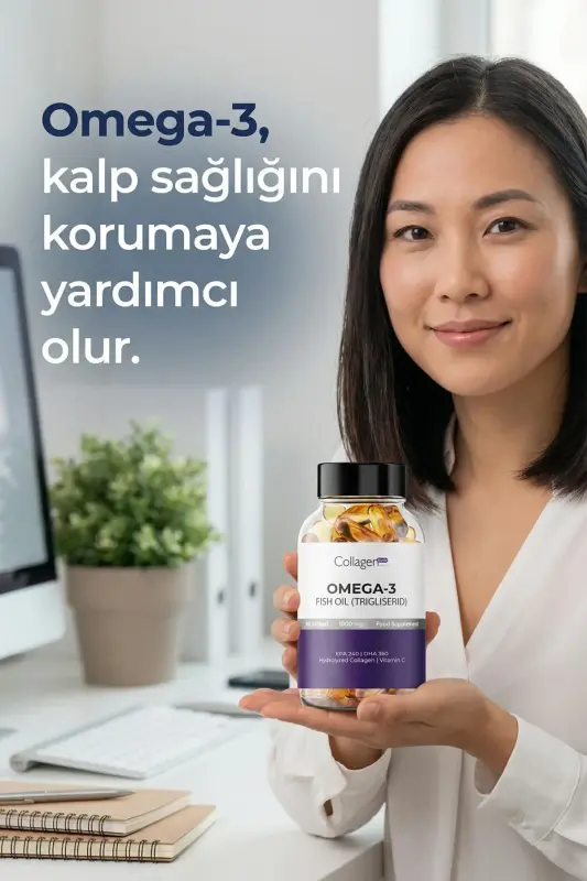 Omega-3 Premium Baliq yog'i 90 Kapsula X 1000mg, Baliq yog'i, Gidrolangan kollagen & S vitamini - 3